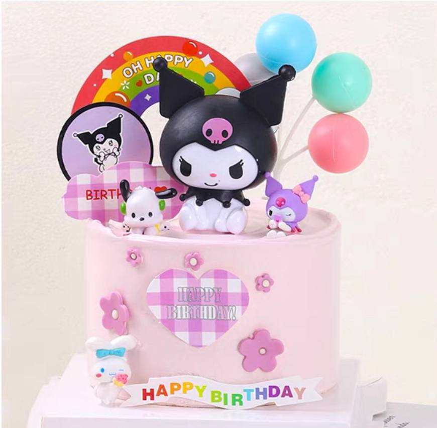 Pink Kuromi Birthday X Heart Cake 