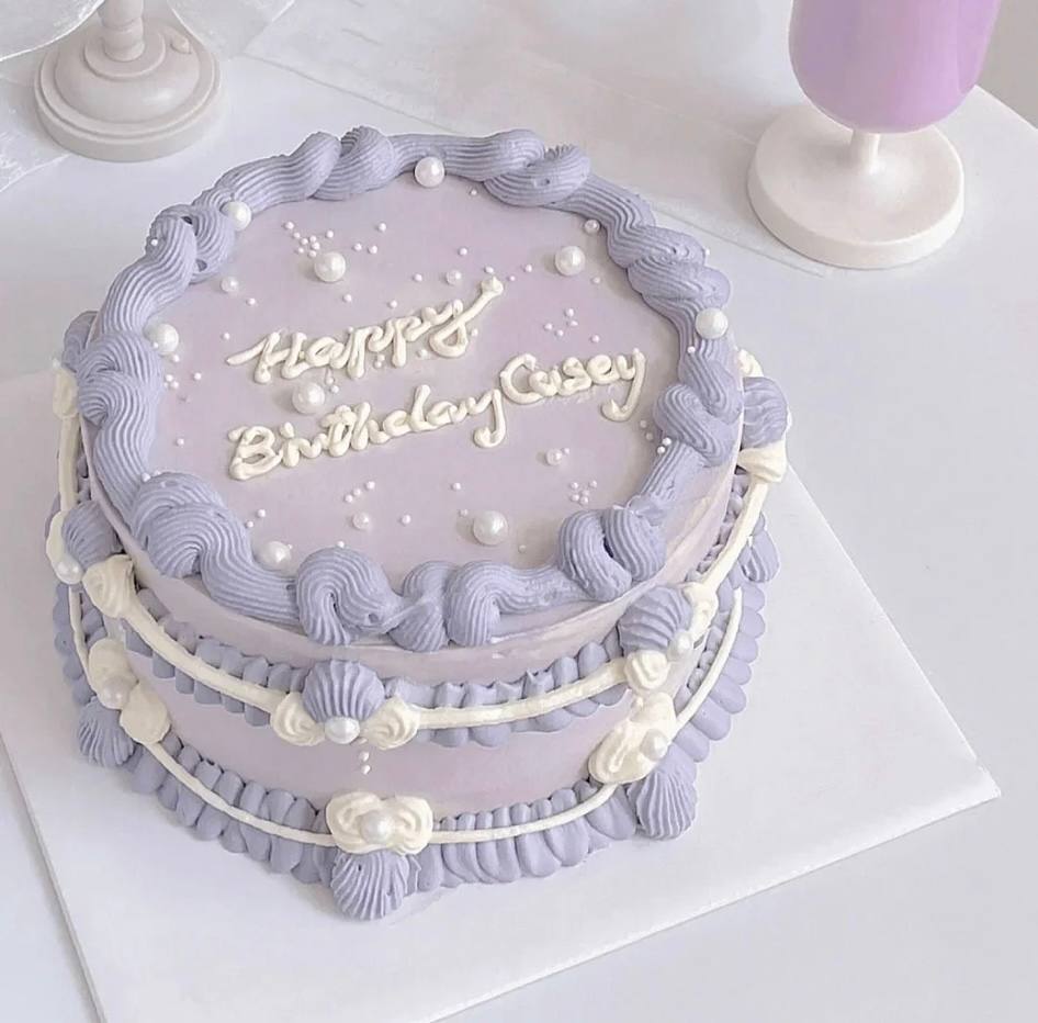 Lilac Purple Korean Vintage Cake