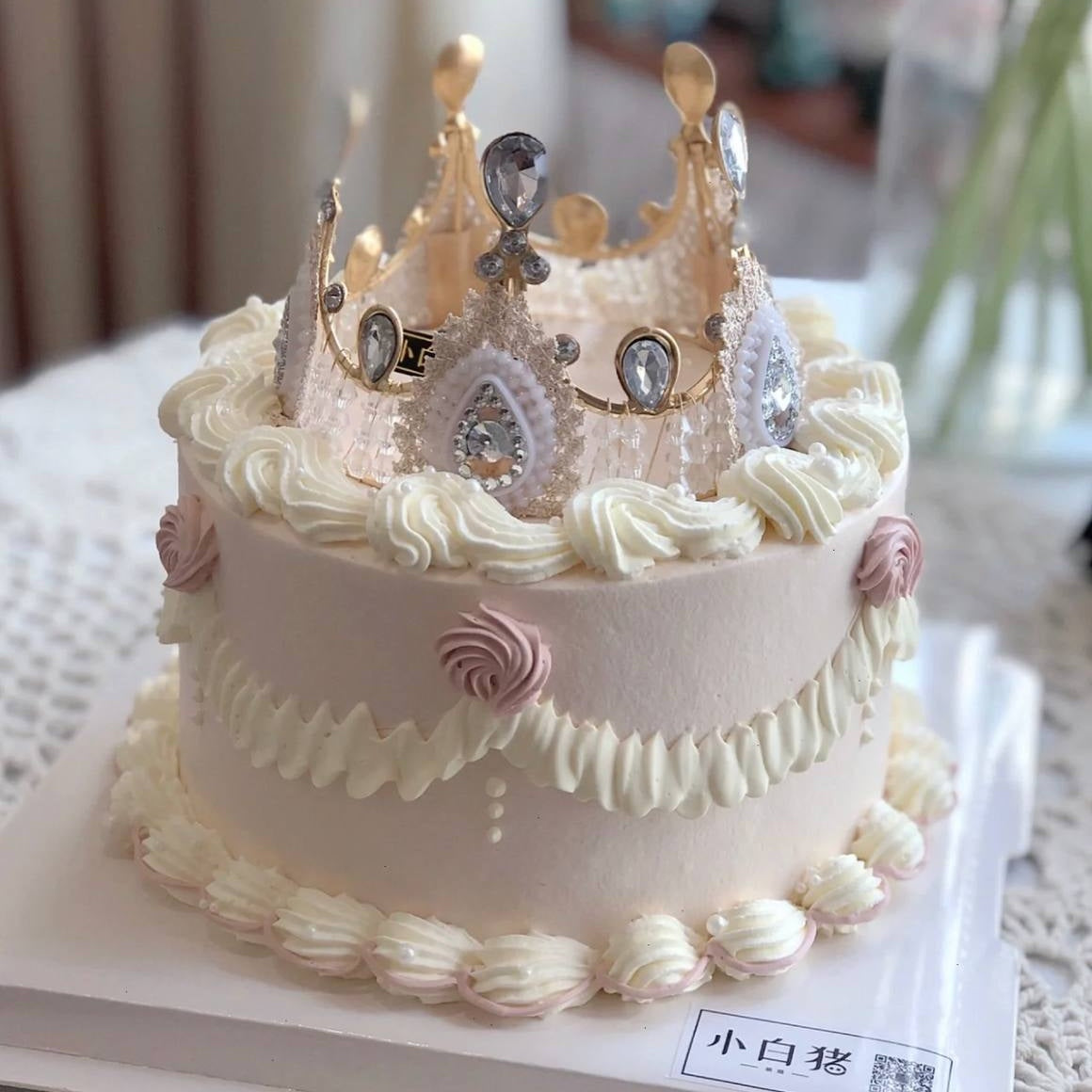 Princess Crown Theme 1st Birthday Cake • Chocovira Chocolates
