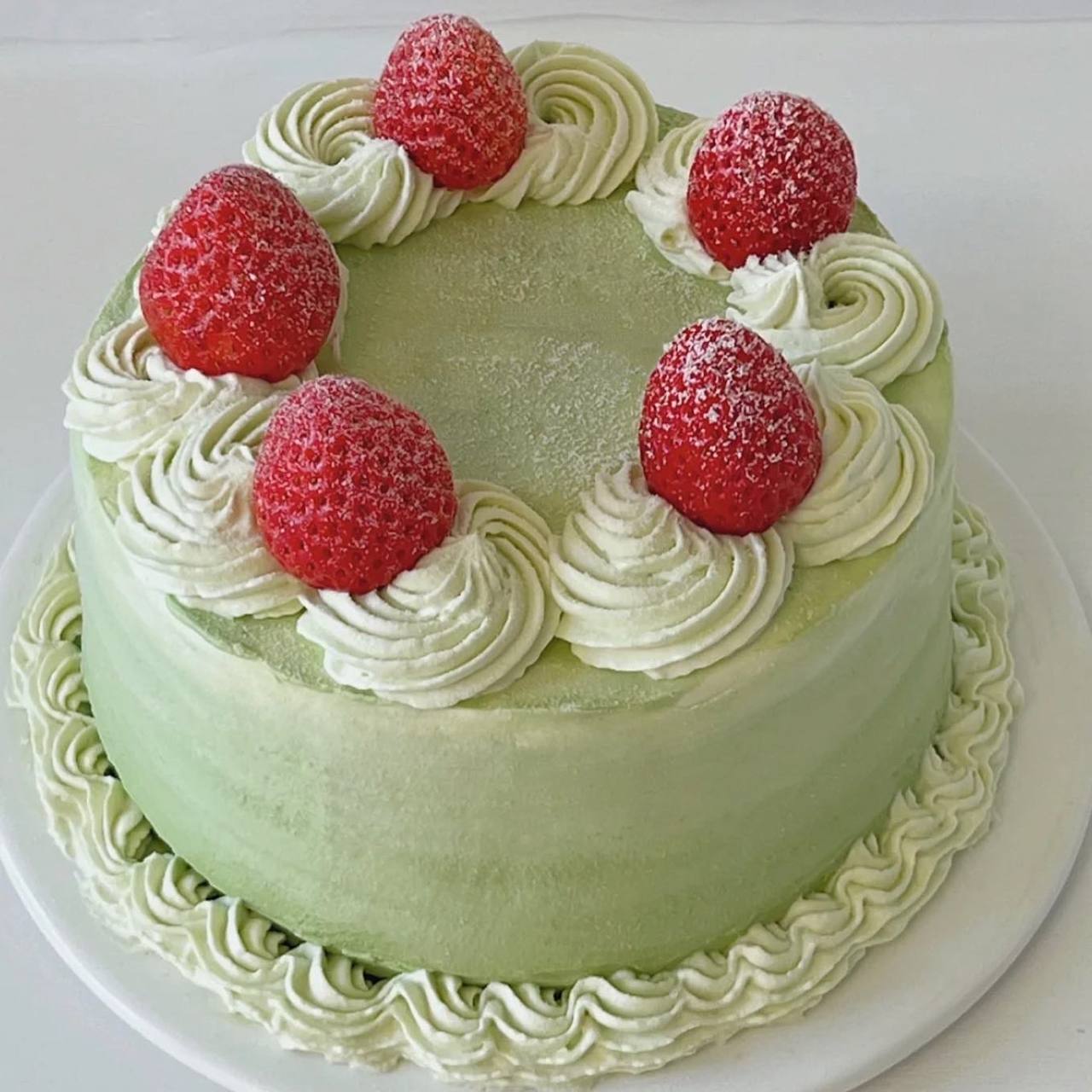 Matcha layer cake with white chocolate cream recipe | Gourmet Traveller